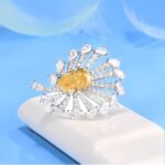 Yellow Cubic Zirconia Ring in 925 Silver - Model R02584Y - Image 2