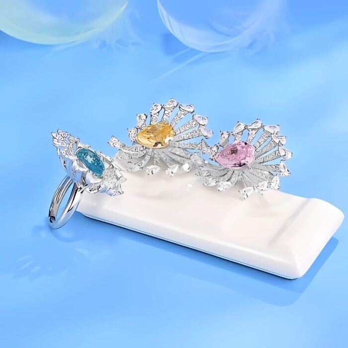 Yellow Cubic Zirconia Ring in 925 Silver - Model R02584Y - Image 3