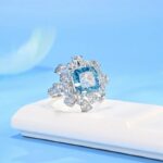 925 Silver Blue Cubic Zirconia Ring - Model R0263B - Image 3