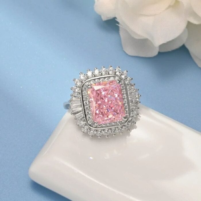 925 Silver Pink Cubic Zirconia Ring - Model R0379F - Image 2