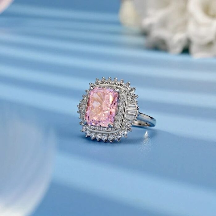 925 Silver Pink Cubic Zirconia Ring - Model R0379F - Image 3