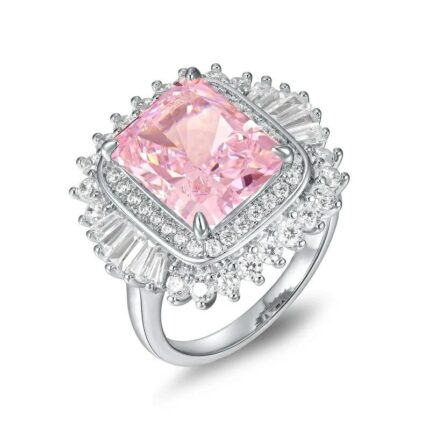 925 Silver Pink Cubic Zirconia Ring - Model R0379F