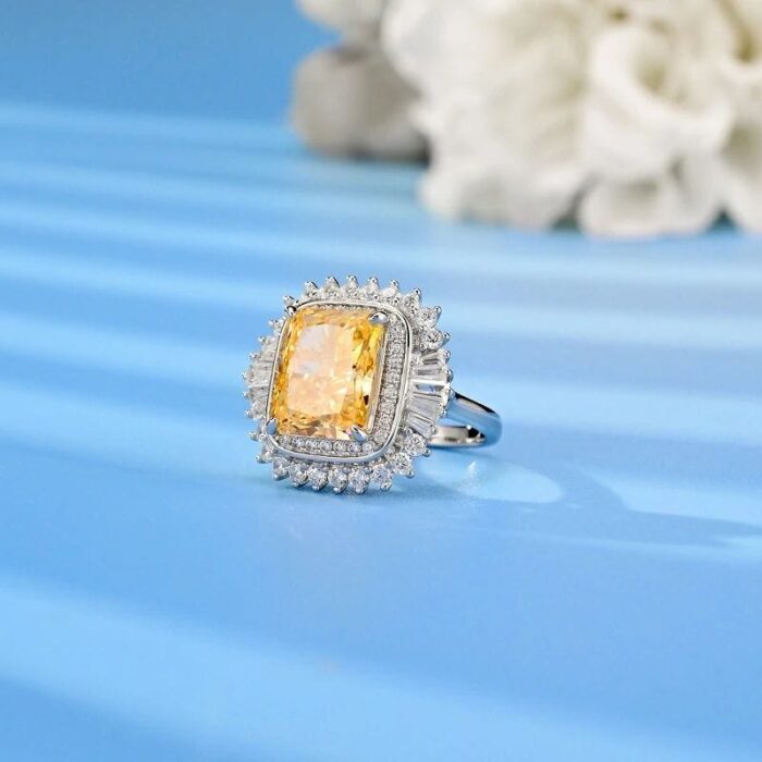 925 Silver Yellow Cubic Zirconia Ring - Model R0379Y - Image 3