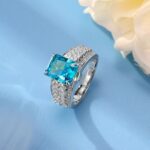 925 Silver Blue Cubic Zirconia Ring - Model R0593B - Image 3