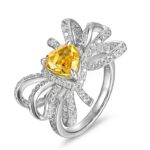 925 Silver Yellow Cubic Zirconia Ring - Model