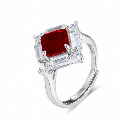 Lab-Created Ruby Ring in 925 Silver - Model R0644R