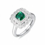 Lab-Created Emerald Ring in 925 Silver - Model R0693