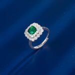 Lab-Created Emerald Ring in 925 Silver - Model R0693 - Image 3