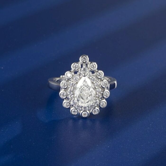 925 Silver G Color Cubic Zirconia Ring - Model R0695 - Image 3