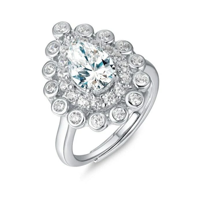925 Silver G Color Cubic Zirconia Ring - Model R0695 - Image 1