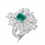 Lab-Created Emerald Ring in 925 Silver - Model R1484