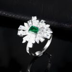Lab-Created Emerald Ring in 925 Silver - Model R1484 - Image 3