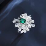 Lab-Created Emerald Ring in 925 Silver - Model R1484 - Image 4