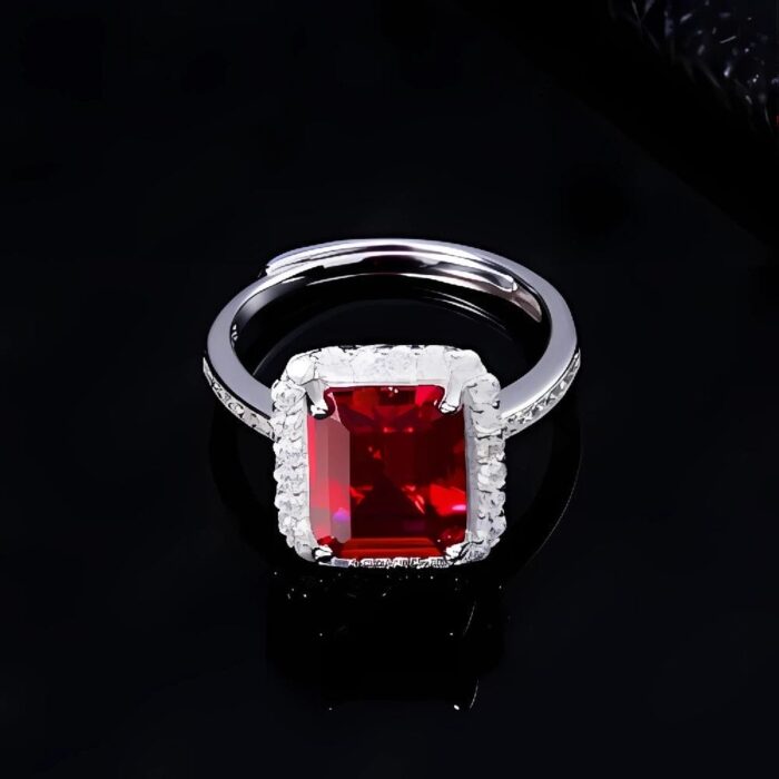 Lab-Created Ruby Ring in 925 Silver - Model R1578R - Image 3