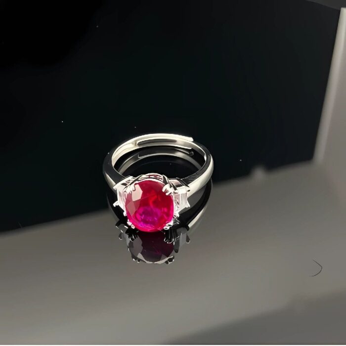 Lab-Created Ruby Ring in 925 Silver - Model R1607R - Image 2