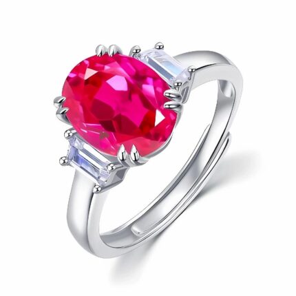 Lab-Created Ruby Ring in 925 Silver - Model R1607R