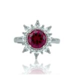 S925 Silver Lab-Created Ruby Ring - Model R1643R