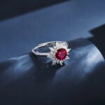 S925 Silver Lab-Created Ruby Ring - Model R1643R - Image 3