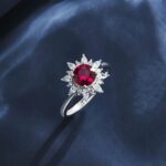 S925 Silver Lab-Created Ruby Ring - Model R1643R - Image 4