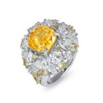 925 Silver Yellow Cubic Zirconia Ring - Model R3991Y