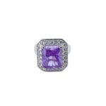 925 Silver Purple Cubic Zirconia Ring - Model RS3076C1 - Image 2