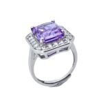925 Silver Purple Cubic Zirconia Ring - Model RS3076C1 - Image 3