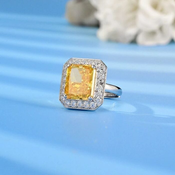 925 Silver Yellow Cubic Zirconia Ring - Model RS3076C1Y - Image 2