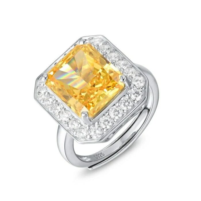 925 Silver Yellow Cubic Zirconia Ring - Model RS3076C1Y - Image 1