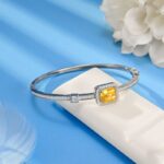 925 Silver Yellow Cubic Zirconia Bracelet - Model YWBG0014-2 - Image 2