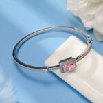 925 Silver Pink Cubic Zirconia Bracelet - Model YWBG0014-4 - Image 2
