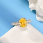 925 Silver Yellow Cubic Zirconia Ring - Model YWR0665 - Image 2