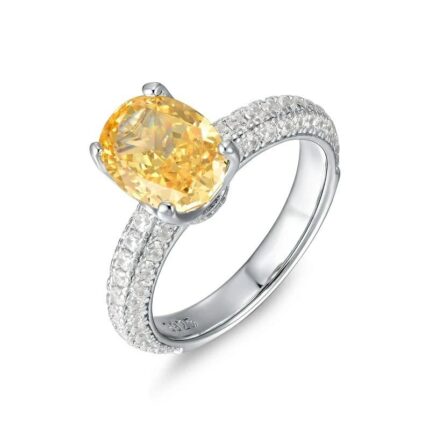 925 Silver Yellow Cubic Zirconia Ring - Model YWR0665
