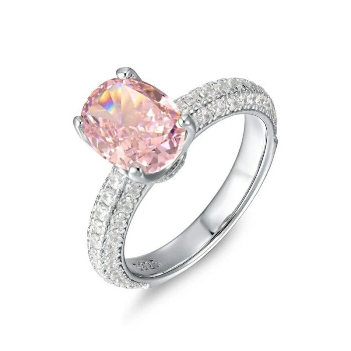 925 Silver Pink Cubic Zirconia Ring - Model YWR0665F - Image 1
