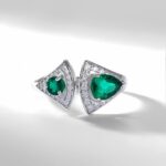 S925 Silver Lab-Created Emerald Ring - Model ZHF-G1106C - Image 2