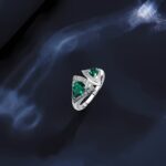 S925 Silver Lab-Created Emerald Ring - Model ZHF-G1106C - Image 3