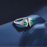 S925 Silver Lab-Created Emerald Ring - Model ZHF-G1106C - Image 4