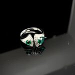 S925 Silver Lab-Created Emerald Ring - Model ZHF-G1106C - Image 5