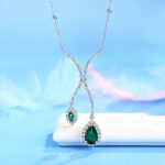 925 Silver Cultured Emerald Necklace ZHF—P0732 - Image 2