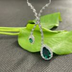 925 Silver Cultured Emerald Necklace ZHF—P0732 - Image 5