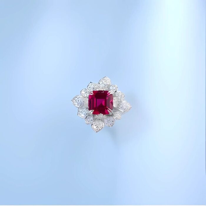 Lab-Created Ruby Ring in 925 Silver - Model ZHF-R0015R - Image 4