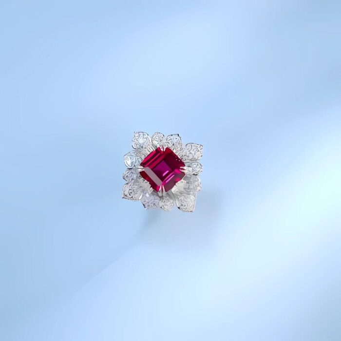 Lab-Created Ruby Ring in 925 Silver - Model ZHF-R0015R - Image 5