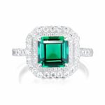 Lab-Created Emerald Ring in 925 Silver - Model ZHF-R0028