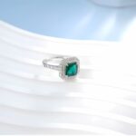 Lab-Created Emerald Ring in 925 Silver - Model ZHF-R0028 - Image 4