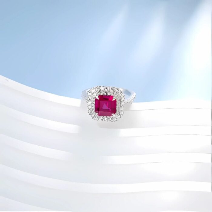 Lab-Created Ruby Ring in 925 Silver - Model ZHF-R0028R - Image 4