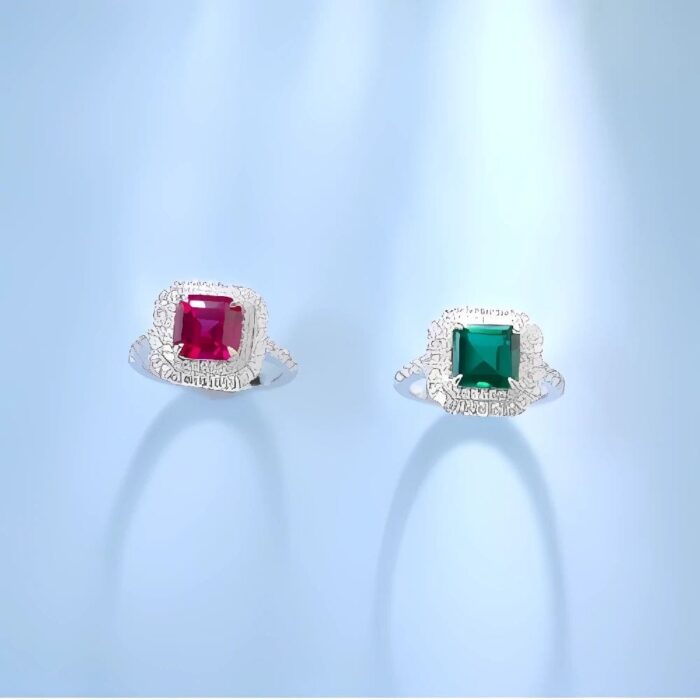 Lab-Created Ruby Ring in 925 Silver - Model ZHF-R0028R - Image 5