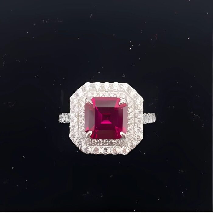Lab-Created Ruby Ring in 925 Silver - Model ZHF-R0028R - Image 6