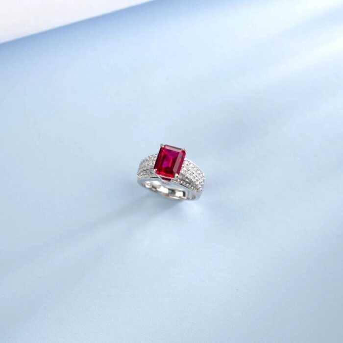 925 Silver Ruby Ring - Model ZHF-R0593R - Image 4