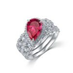925 Silver Lab-Created Ruby Stacking Ring - Model ZHF-R1328R