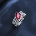 925 Silver Lab-Created Ruby Stacking Ring - Model ZHF-R1328R - Image 2