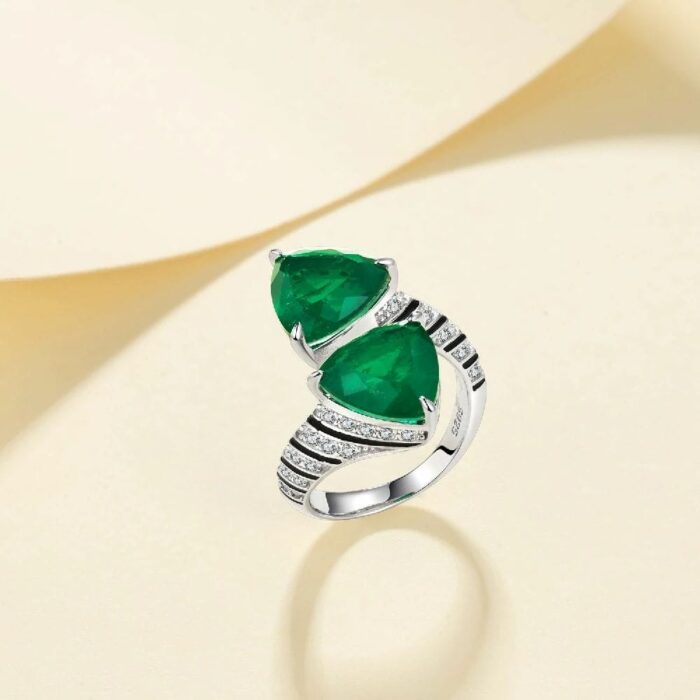 925 Silver Glass Ring - Model ZHF-R1374 - Image 3